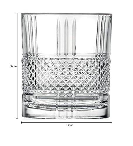 VILON Premium Stylish Old Fashion Rocks Tumblers Lead-Free Whiskey Glasses for Scotch Bourbon Cognac Brandy Cocktail Whiskey | Set of 6 | 300 ML | Transparent - Image 7 thumbnail