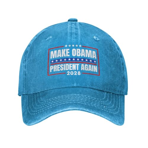 Wjuitnh Obama 2028 for President Hats Make Obama President Again Cotton Baseball Cap Blue