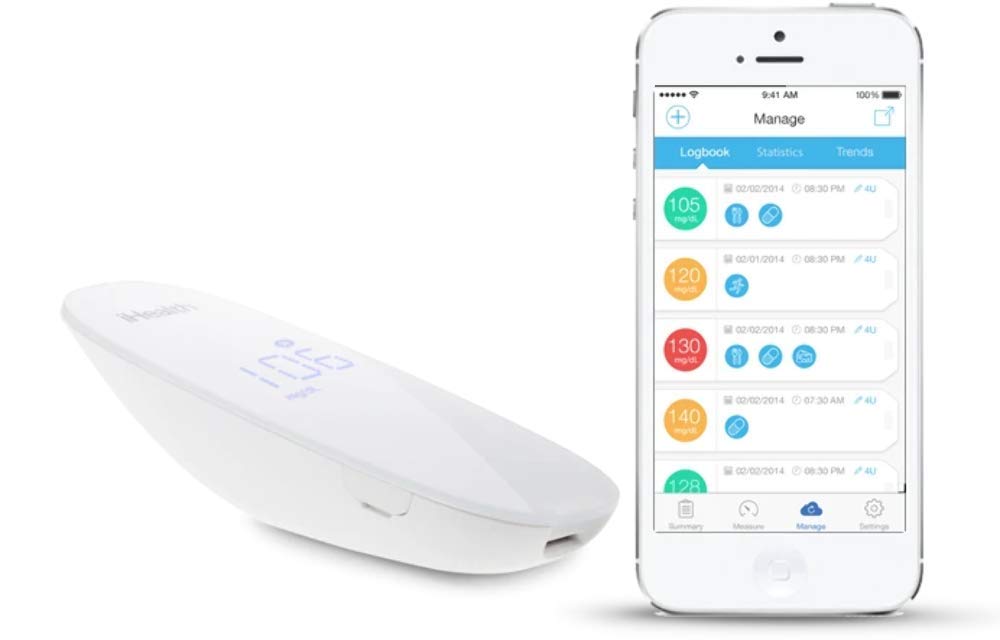 iHealth BG5-GLUCO Glucometro tascabile, Ergonomico e Wireless