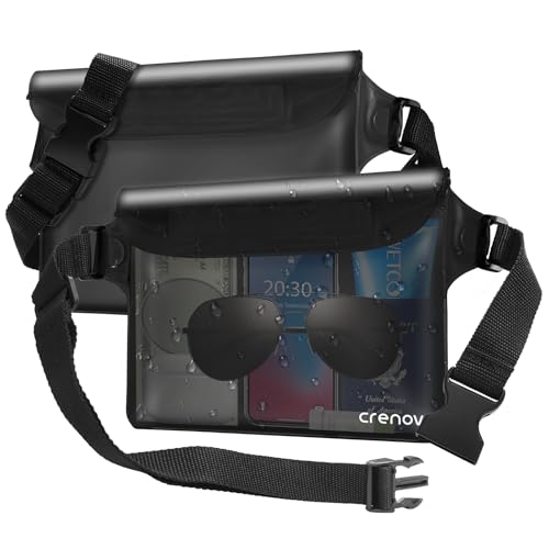 Crenova wasserdichte Tasche Wasserfester Beutel wasserdichte Bauchtasche für Telefon/Bargeld/Karten Wassersport Strand zum Schwimmen Rafting Kajakfahren Schnorcheln Angeln Camping