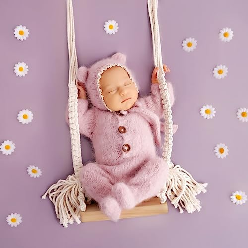 Baby Swings Vintage Infants Wooden Swings Multifunctional Baby Hanging Chair Photo Background Props Swing Seats Photography for Newborn Boys Girls