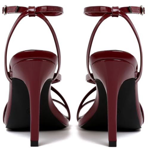 Image of Mostrin Strappy Heels for Women Square Open Toe Lace Up Heeled Sandals Ankle Strap Sexy Stiletto High Heels for Party, Prom, Dating, Wedding