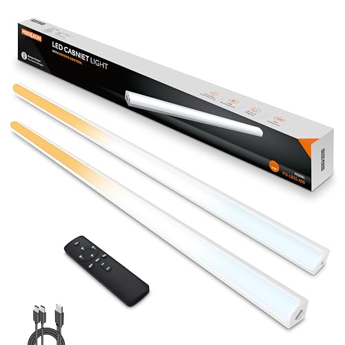 Under Cabinet Lights Remote Control,2 Pack Magnetic Dimmable Closet Lights,USB Rechargeable Wireless...