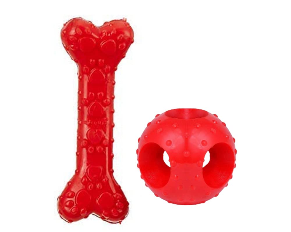 PawCloud Rubber Dog Chew Toys Combo of 2, Small Hole Ball & Small Bone Toy (B099715BS5) Amazon Price History, Amazon Price Tracker