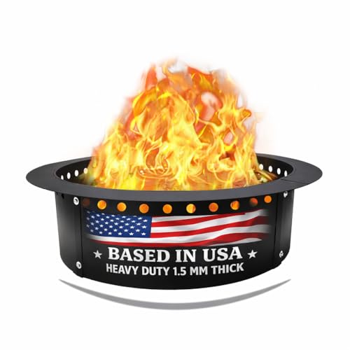 FEBTECH Smokeless Fire Ring 36" - Carbon Steel Outdoor Fire Ring with Heat Resistant Coating - The Perfect Smokeless Fire Pit Insert for DIY Bonfires, Family Gatherings, and Outdoor Camping