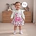 GINEVSAL Baby Girl Baseball Outfit My 1st Baseball Season Long Sleeve Romper Ruffle Skirt Shorts Headband Fall Clothes