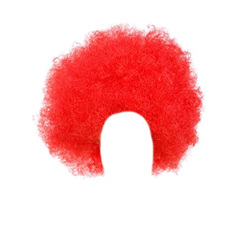 Gorse Halloween Costume Wig Cosplay Afro Clown Wig Party Funky Style for Men and Women (Red)
