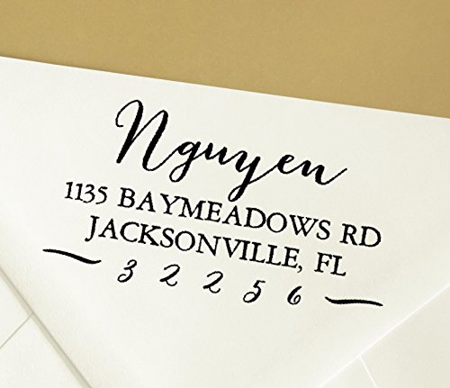 Ink Pen Address Stamp-8 Ink Colors! | Return Address Stamps | Function & Flair Stamps- Multiple Designs! | Script Font Address Stamps | Custom Stamps (Style 1, Large) #TOP2
