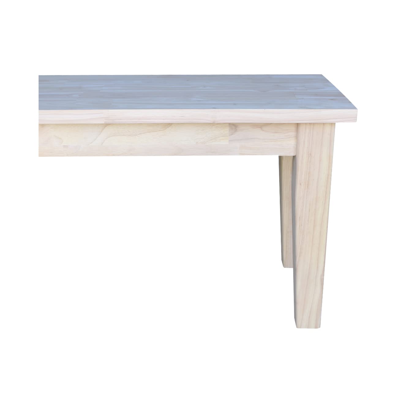 IC International Concepts Shaker Style Solid Wood Bench, 72" W, Unfinished