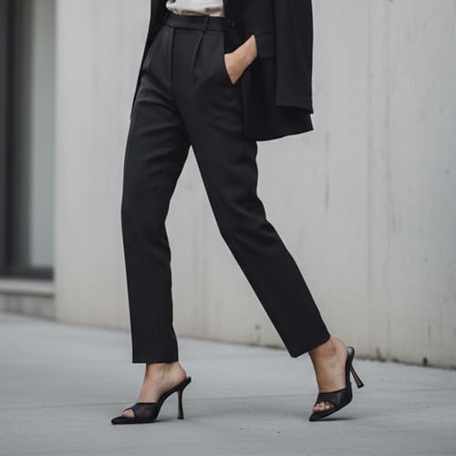 Image of Riekhany High Heel Mules for Women Slip On Open Pointed Toe Classy Patent Leather Stiletto Pumps Formal Slingback Mule Sandals Dress Walking Shoes