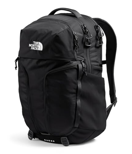 THE NORTH FACE Women's Surge Commuter Laptop Backpack | Everyday Travel Bag with 16" Laptop Sleeve, Water-Repellent Finish, Women-Specific Fit, TNF Black/TNF Black-NPF, One Size2