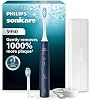Cepillo de dientes eléctrico Philips Sonicare Serie 5950, con sensor de presión, para encías sensibles, 6 modos de cepillado, SmarTimer, BrushPacer, 21 días de autonomía, estuche de viaje, azul marino, HX7133/03 2