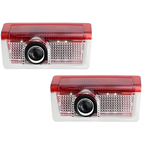 Projetor de Logotipo LED Compatível com Carros, Luz de Cortesia para Portas, Conjunto de 2 Peças, Vermelho (Logo MB)
