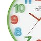 MPM Bunte Kinder Wanduhr aus Kunststoff, Grün/Weiß, große Bunte 3D-Ziffern, für ungestörtes Spielen, Quarz-Uhrwerk, geeignet besonders für Kinderzimmer, Kindergarten, die Schule