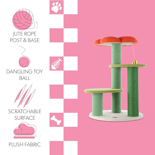 Árbol para gato de yute con 3 plataformas 29 pulgadas miniatura 4