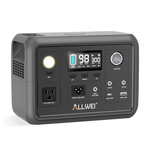 ALLWEI Portable Power Station 300W, 280Wh Solar Generator with USB-C PD60W, 110V Pure Sine Wave AC Outlet 600W Peak, 78000mAh Backup Lithium Battery for Outdoor Camping Travel Emergency Home Blackout
