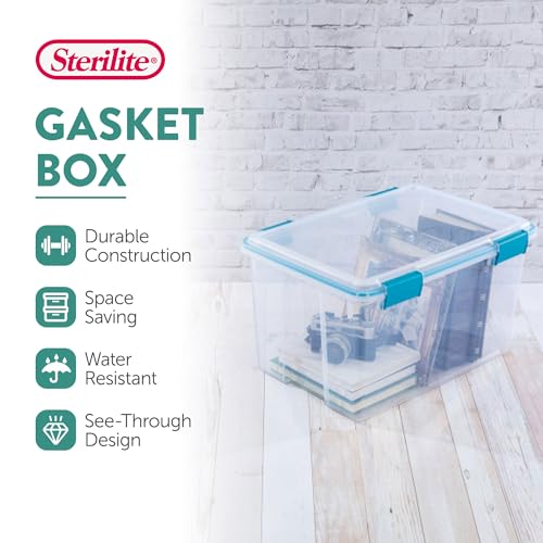 Sterilite 19344304 54 Qt Gasket Box, Stackable Storage Bin thumb #2