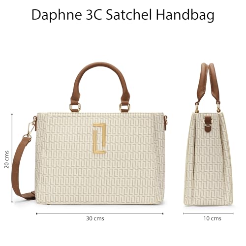 Image of Lavie Luxe Women's Daphne 3 Compartment Satchel Bag | Satchel Handbag for Work | Ladies purse | Stylish Shoulder Bag | Gift for Women