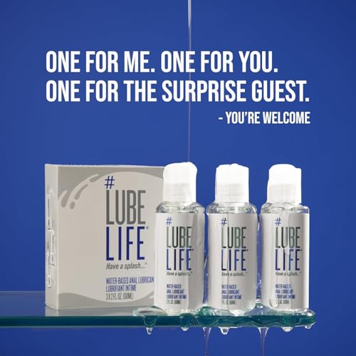 Image of LUBELIFE Water Based Anal Lube, Personal Lubricant Toy Safe, 3 x 2 fl oz | Regular anal lube gel for privacy, non-sticky water-based formula, toy and condom compatible, smooth confident glide