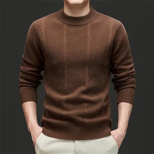 Men’S Classic Wool Thick Pullover Sweater Long Sleeve Mock Neck Solid Warm Knitwear Jumper Tops 6