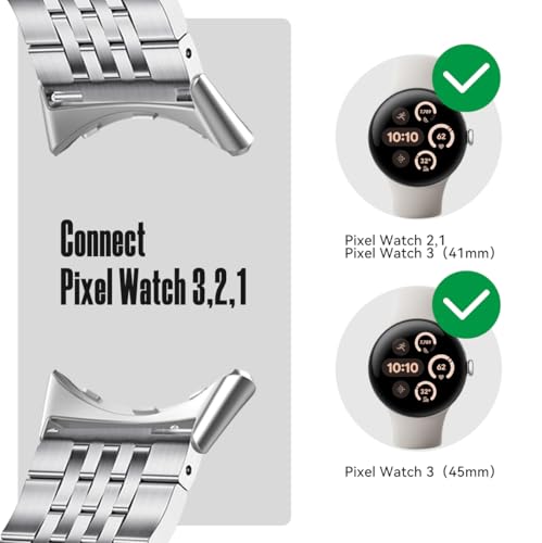 Correa de malla acero inoxidable compatible Pixel Watch miniatura 2