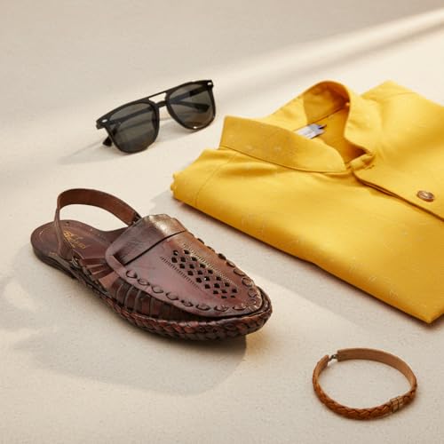 Image of Kolhapuri Chappal for Men|Kolhapuri Slippers for Men|Kolhapuri Shoes for Men|Leather Slippers for Men|Wedding Slippers for Men-B1