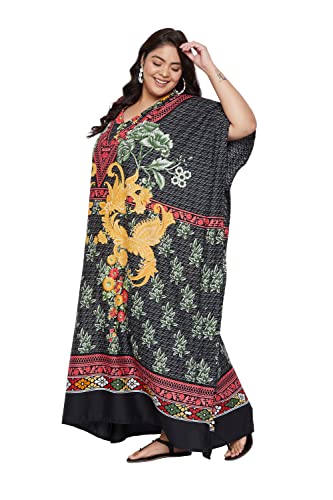 Image of Oussum Women Long Maxi Plus Size Polyester Kaftan Gown, Womens Kaftan Dresses Lounge Resort Wear, Plus Size Kaftan