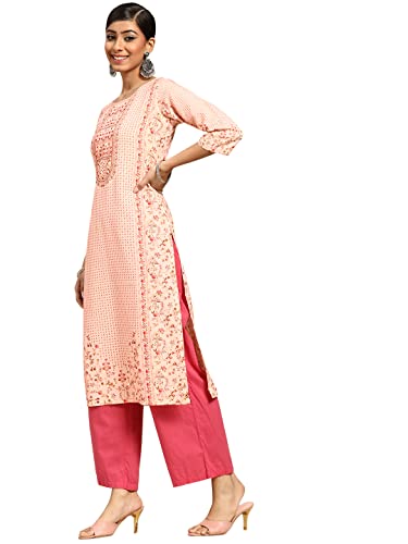 Image of Gerua By Libas Printed Viscose Straight Kurta Suit