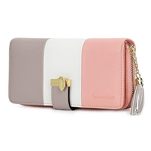 Pomelo best Monederos Mujer Cartera de Mujer de Gran Capacidad de Cuero de Mujer con RFID Bloqueo Bolsos Largo de Mujer con Cremallera de Bolsillo y Borlas (Diseño 2)