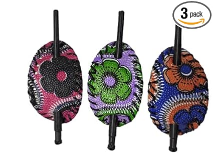 BEAUTY TOOL Oval Bun Cover Pin The Hair Barrette Clip with Stick (Random Color) - Pack of 3 pcsBun Clip (Multicolor)