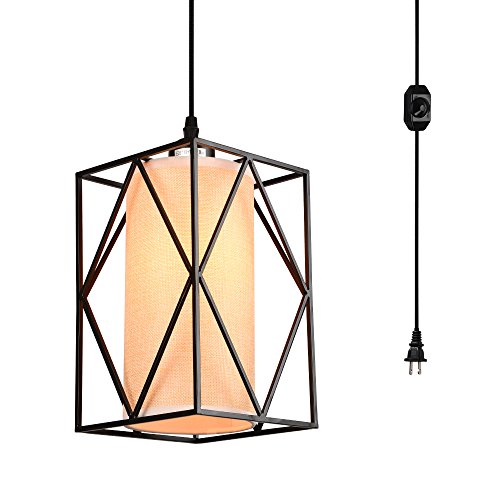 HMVPL Swag Pendant Lights with Plug in Cord and On/Off Dimmer Switch, Potable