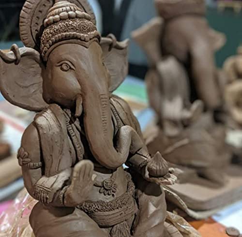 Image of Natural Earthen Terracotta Clay 1kg | Ready-to-Use Eco-Friendly Clay for Sculpting, Pottery, Ganesha Idol Making, Jewelry, Art & Craft Activities (Brown)
