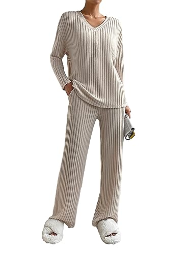 SotRong Ribbed Lounge Wear Co Ord Sets for Women - Uk 2 Pieces Tracksuit Full Set Ladies Pjs Loungewear Sleepwear Homewear