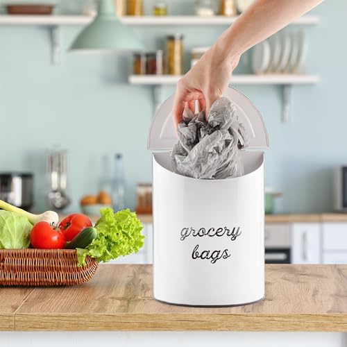 AuldHome-Rustic-Grocery-Bag-Holder-Wall-Mounted-Vintage-Enamelware-Farmhouse-Style-Plastic-Bag-Dispenser-for-Kitchen-or-Laundry-Room AuldHome Rustic Grocery Bag Holder Wall Mounted Vintage Enamelware Farmhouse Style Plastic Bag Dispenser for Kitchen or Laundry Room