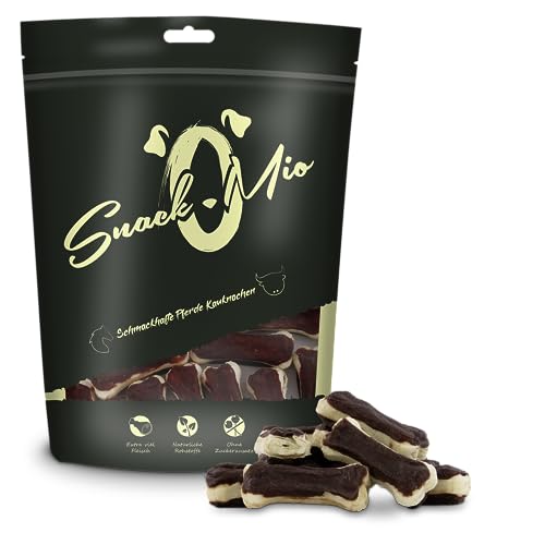 SnackOMio - Premium Kausnack für Hunde - Schmackhafte Pferde Kauknochen, 120g, (1 x 0,12kg)
