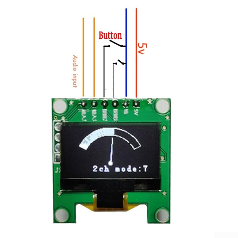 DAZZLEEX Analizador de espectro, analizador de espectro de música estéreo DC5V, indicador de nivel de audio 200-18KHz (sin funda)