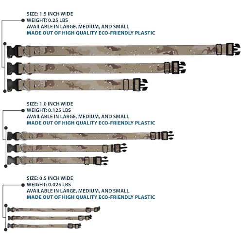 Collar de clip de plástico desert camo para evitar pérdidas y tirones incómodos 4