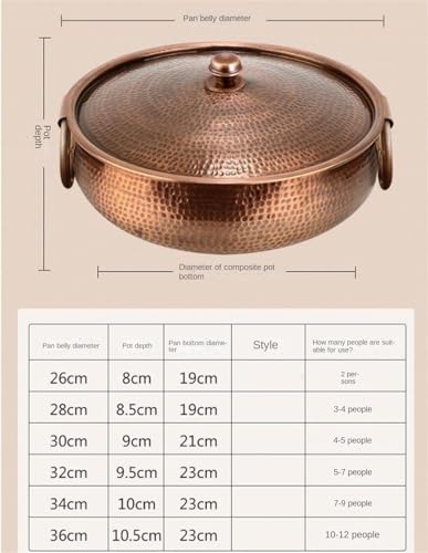 Olla de Fondue para Chocolate y Hotpot 28 cm Cobre miniatura 2