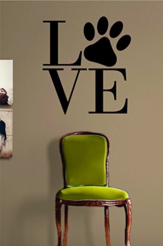 Vinilo Decorativo de Pared con Frase y Huella de Perro