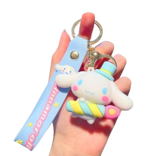 Image of Wanna Party Cinamon Roll Cartoon Keychains for Boys Girls, Anime Kawaii Keychain, Cute Backpack Key Key Chain Accessories Wristlet Chain Car Charms
