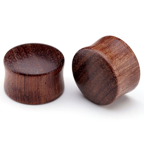 Jovivi 6pcs Organic Wood Brown Black Double Flared Ear Saddle Plugs Stretcher Punk Piercing Gauge 10mm - 20mm3