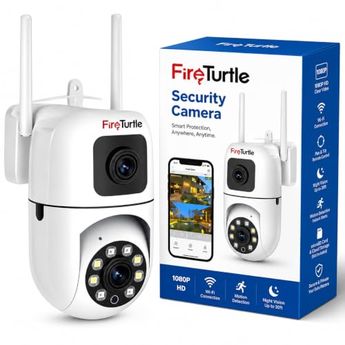 Image of Fire turtle Smarthome Dual Lens Mini Fox | 4+4MP WiFi CCTV Camera with PTZ & Fixed View | AI Motion Detection, Color Night Vision, Two-Way Audio, 360 Coverage, App Remote Access (Dual Wall)