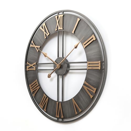 keivmlvt Vintage Large Wall Clocks - Metal, Silent, 23 inches - Perfect Clocks for Living Room, Kitchen, Bedroom - Modern and Stylish Décor - Image 6
