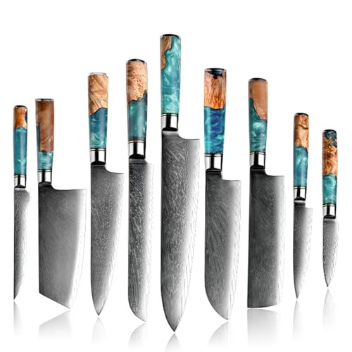 Set de Cuchillos Cocina Profesional 9 Piezas Acero Inox