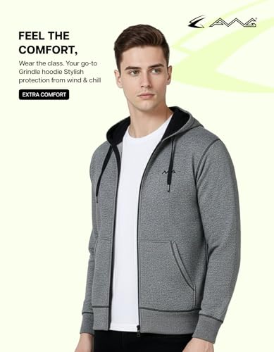 Image of AWG ALL WEATHER GEAR Hoodies for Men | Men's Solid Hooded Sweatshirt | Winter Wear | Pullover | Jackets for Men Stylish | Zipper Hooded Sweatshirt