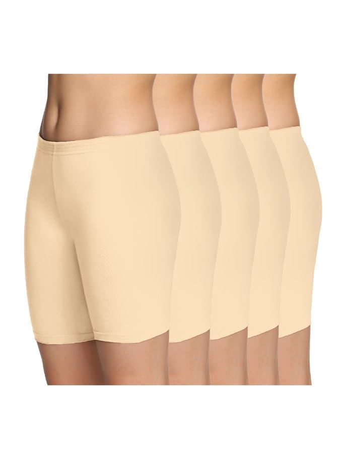 Image of Lux Karishma Shorts - 100% Pure Cotton, Soft & Breathable Undershorts for Women & Girls, Non-See-Through, Perfect for Layering Under Skirts & Everyday Use (Colors May Vary)