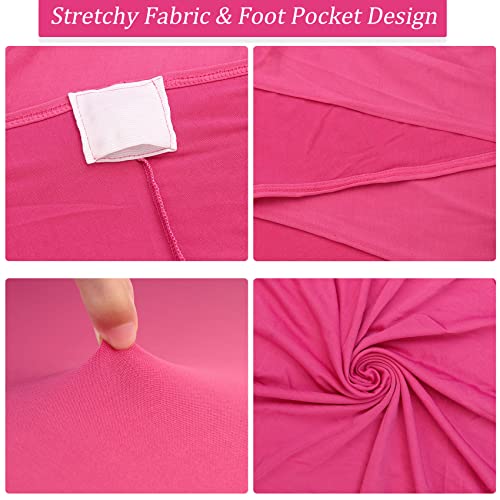 Fivenl 4 Pack 5FT Round Spandex Tablecloth, 60 Inch Stretchable Table Cover, Washable and Wrinkle Resistant, Fuchsia by Fivenl - Image 3