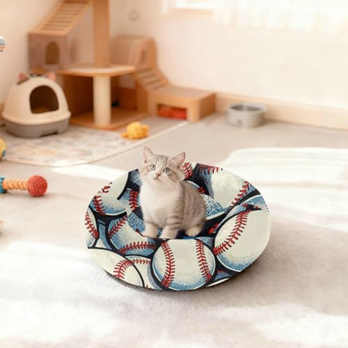 Lit orthopédique chaud pour petit chien et chat XS motif baseball - 4
