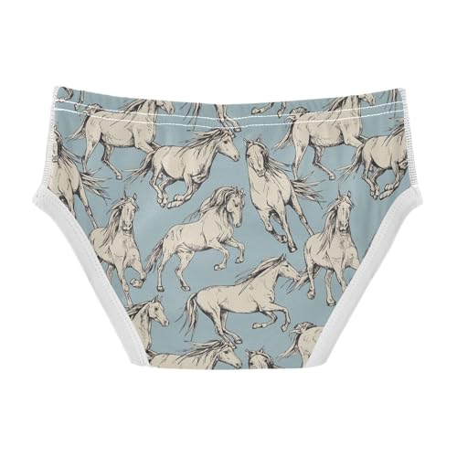 Boys' Underwear Cotton Little Boys Beige Horses Briefs Soft Toddler Underwear 2T-8Y2