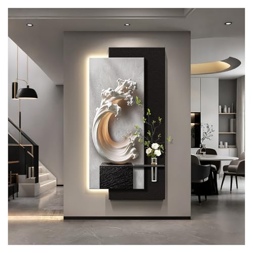 Peinture décorative moderne en relief et lumineuse LED